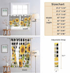 Sunflowers Bedroom Curtains 63 Inch Length, Window Curtains Tab Top - Image 8