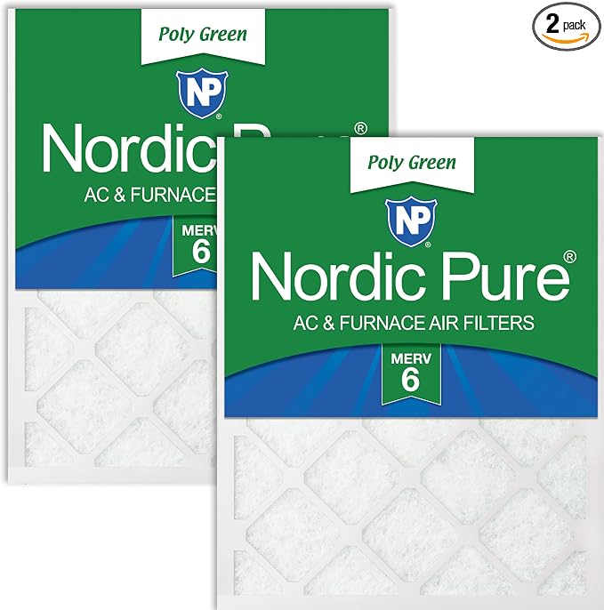 Nordic Pure 20x30x1 Poly Green MERV 6 AC Furnace Air Filters – Reduces Dust by NordicPure