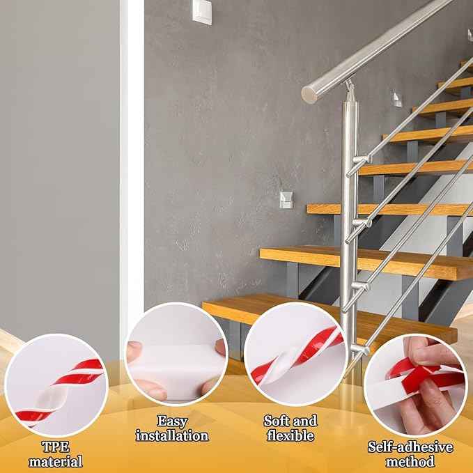 Wall Corner Protector Self-Adhesive Flexible – Durable Rubber, Furniture Edge
