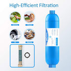 BELVITA 2 Pack RV Water Filter with 2 Flexible Hose Protector