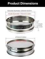 All 304 Stainless Steel 20 Mesh Test Sieve, 8 Inch/20cm Diameter, Lab Sifter & - Image 5