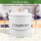 Kitchen Compost Bin 0.8 Gallon Metal Countertop Compost Bin - Image 3