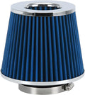 PTNHZ Universal Blue 3" 76mm High Flow Cold Air Intake Cone Air Filter Power by PTNHZ+RACING
