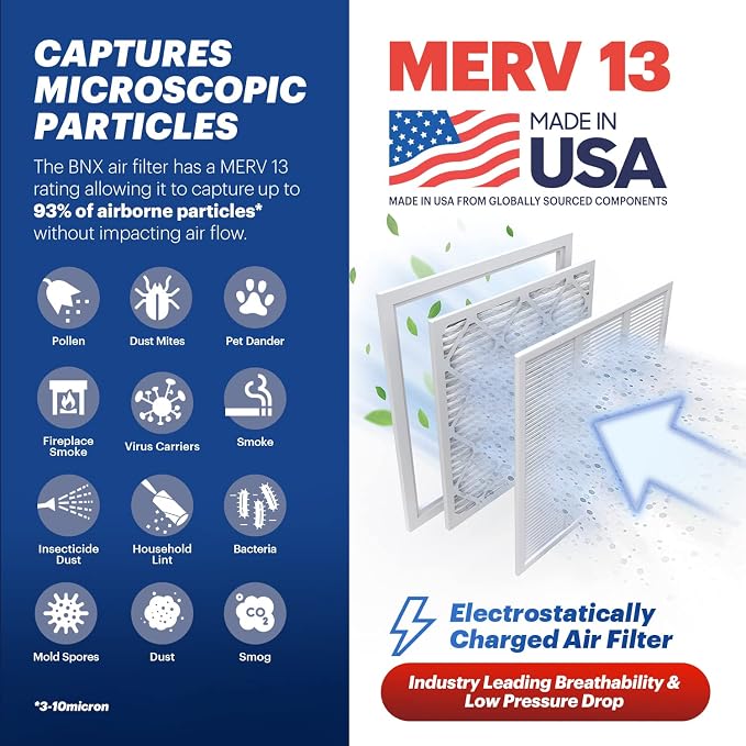 BNX TruFilter 16x16x1 Air Filter MERV 13 - Image 3