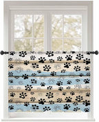 Sheer Curtains 45 Inch Length, Vintage Farmhouse Rustic Wooden Grain Privacy by Unknown