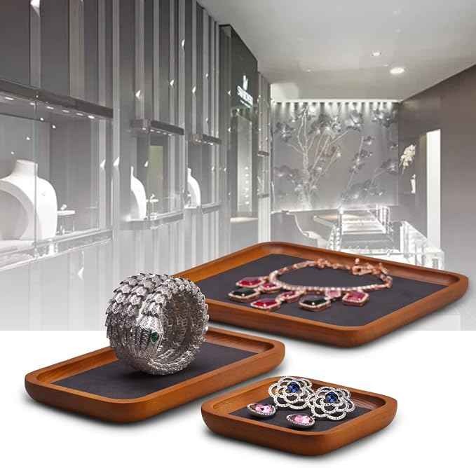 Solid Wood Jewelry Display Flat Tray
