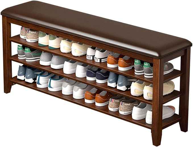 Shoe Bench Storage Rubberwood