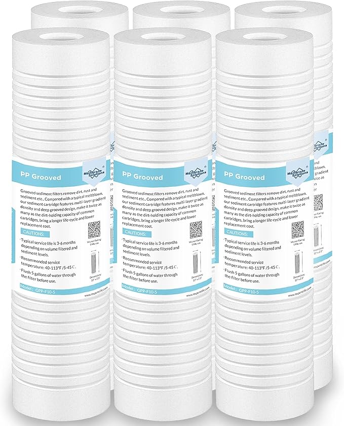 Membrane Solutions Grooved Sediment Water Filter Cartridge, 5 Micron Whole by MembraneSolutions