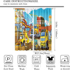 Kids Cartoon Construction Window Curtains, Funny Construction Site Cars and - Image 4