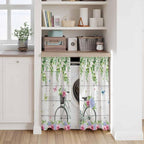 Spring Kitchen Curtains, Bicycles Botanical Rose Leaves Butterfly Wood Grain - Image 7