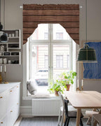 Brown Wooden Board Swag Kitchen Curtains Valance and Tier Set, Vintage Wood - Image 3