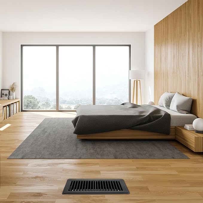 VOISEN Floor Register 4x10, 6 Pack Black Floor Vent Covers, Heavy Duty Steel - Image 9