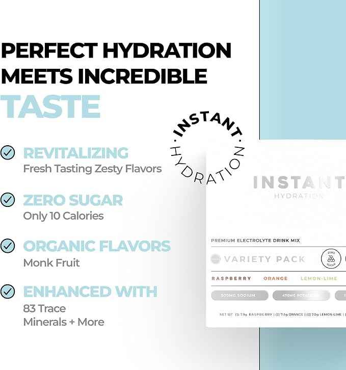 Instant Hydration Electrolytes Powder Packets