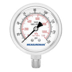 MEASUREMAN Fully Stainless Steel Hydraulic Glycerin Filled Pressure Gauge by MEASUREMAN