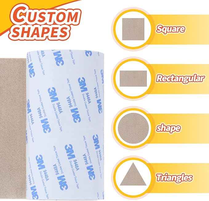 Felt Furniture Pads, Non Slip Self Adhesive Cuttable Felt Tape Beige Heavy Duty
