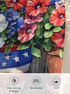 Sheer Curtains 63 Inch Length, Retro Independence Day Flag Wood Grain Privacy - Image 6
