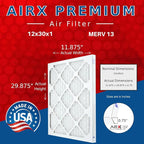 AIRX FILTERS WICKED CLEAN AIR 12x30x1 MERV 13 Electrostatic Pleated Air - Image 2