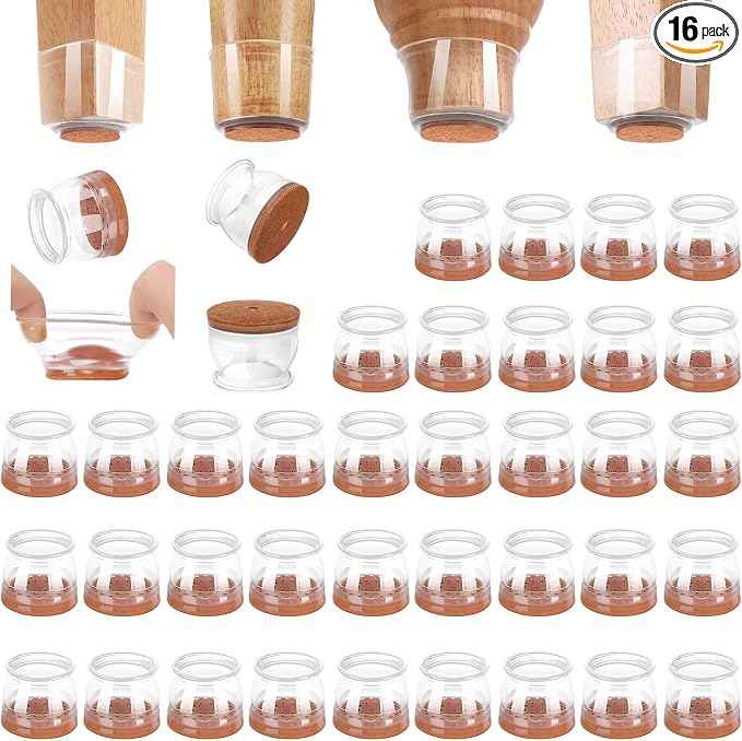 CHUNZEXI 16 Pack Chair Leg Floor Protectors
