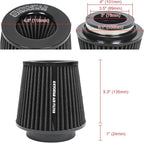 KYOSTAR Universal 3/3.5/4" High-Flow Air Filter, Reusable Cone Cold Air Intake - Image 2