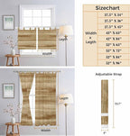 Light Brown Wood Grain Kitchen Curtains 45 Inch Length, Short Cafe Window - Image 8