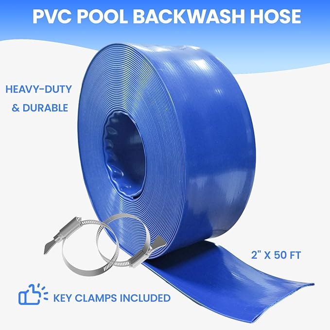 Poolvio Backwash Hose 2" x 50 ft, Tear-Resistant & Leak-Free - Image 2
