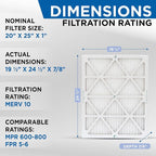 Glasfloss 20x25x1 MERV 10 Pleated Air Filters Box of 6. Actual Size: 19-1/2 x - Image 2
