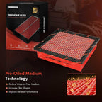 A-Premium High-performance, Pre-oiled Engine Air Filter Compatible - Image 4