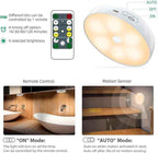 Warm Color LED Closet Lights Motion Sensor Puck Light, USB Rechargeable Battery