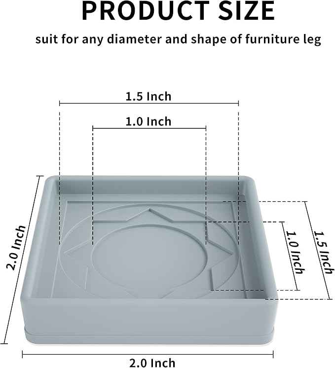 Furniture Coasters 8 Pcs 2”- Furniture Caster Cups Non Slip Furniture Pads