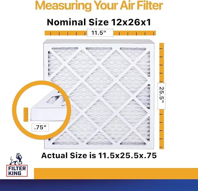 Filter King 12x26x1 Air Filter | 6-PACK | MERV 13 | HVAC Pleated AC Furnace - Image 2
