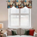 Country Flower Tie Up Valance for Window, Western Texas Star Butterfly Barn - Image 6