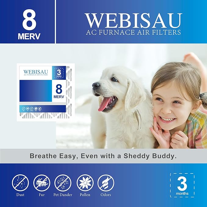 14x14x1 Air Filter MERV 8 MPR 600 4Pack Furnace Filters Pleated HVAC AC Furnace - Image 2