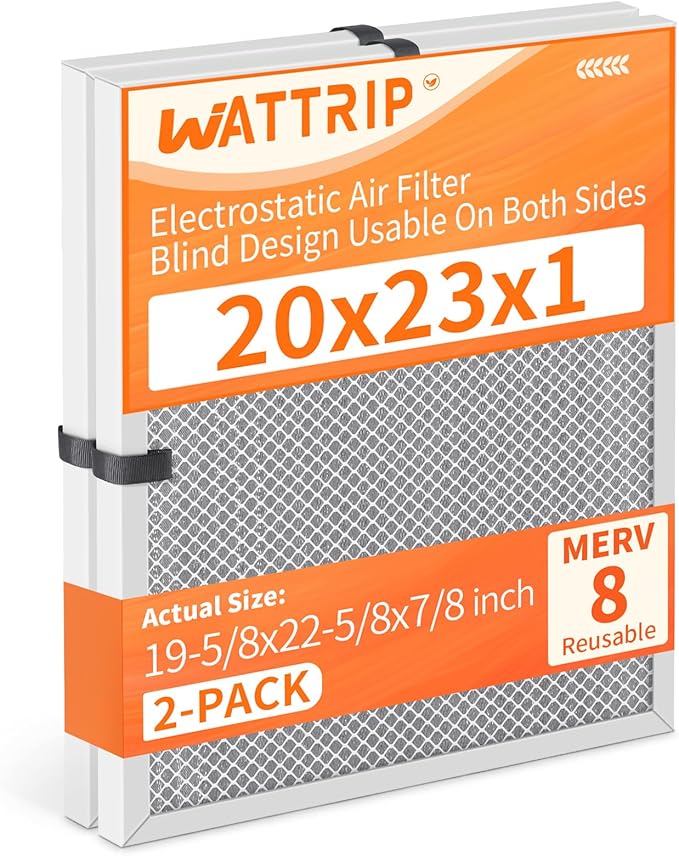 2-Pack 20x23x1 MERV 8 Reusable & Washable Electrostatic Air Filters by BreatheSmartLiveClean