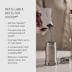 Aarke Purifier Regular 1.18L Glass Pitcher Bundle w/Steel Filter, 4 Pure Refill - Image 3