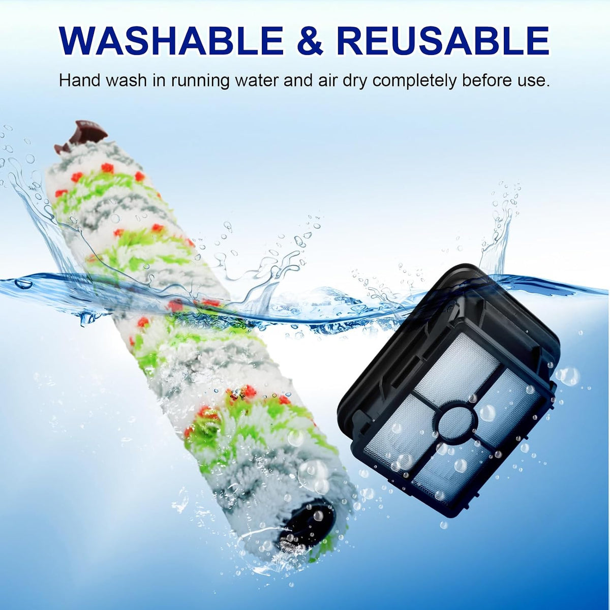 Brush Roller Filter Replacement Parts for Bissell CrossWave Pet Pro