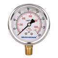 MEASUREMAN Lead-Free Pressure Gauge, 2-1/2inch Dial, Glycerin Filled, by MEASUREMAN