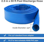 Eastrans 2.5" x 50 FT Pool Backwash Hose, Flat 4 inch Width, Heavy Duty Flat - Image 4