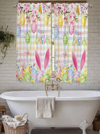 Happy Easter Bedroom Curtains 63 Inches length, Spring Bunny Colorful Eggs - Image 7