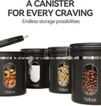Veken Coffee Canister with Window, Airtight Stainless Steel Kitchen Food - Image 7
