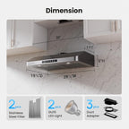 Under Cabinet Range Hood 30 Inch, 980CFM Fast Venting Ducted, Kitchen Hood - Image 9