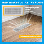 4 PCS White Magnetic Vent Covers - 5.5"x12" Magnetic Air Vent Screen