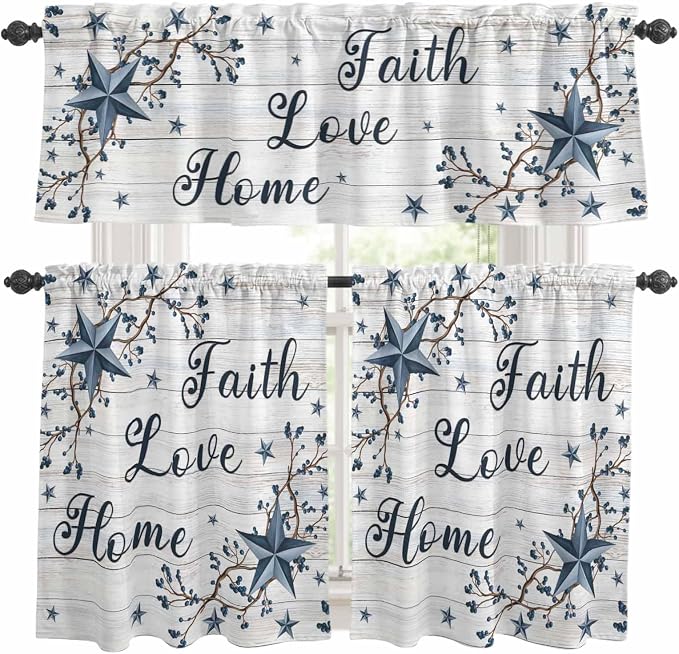 Farmhouse Kitchen Curtains Set 3 Piece by Unknown