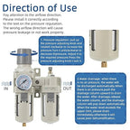 3/8" NPT Compressed Air Filter Regulator Lubricator Combination, Water/Oil Trap - Image 4