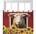 Sheep Sunflower Bedroom Curtains 63 Inch Length, Window Curtains Tab Top by Unknown