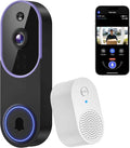 1080P Wireless Video Doorbell Camera, Smart Outdoor Surveillance Cam, FHD Live