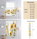 Yellow Sunflowers Kitchen Curtains 36 Inch Length, Small Window Curtains Tab Top - Image 8