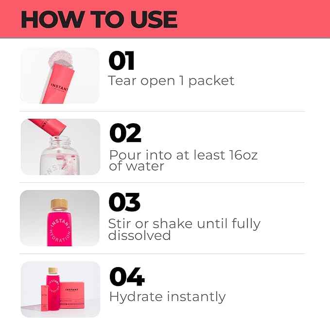 Instant Hydration Electrolytes Powder Packets