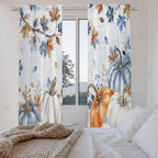 Fall Blue Maple Window Curtains 72 Inch Long 2 Panel Set, Rod Pocket Long - Image 4