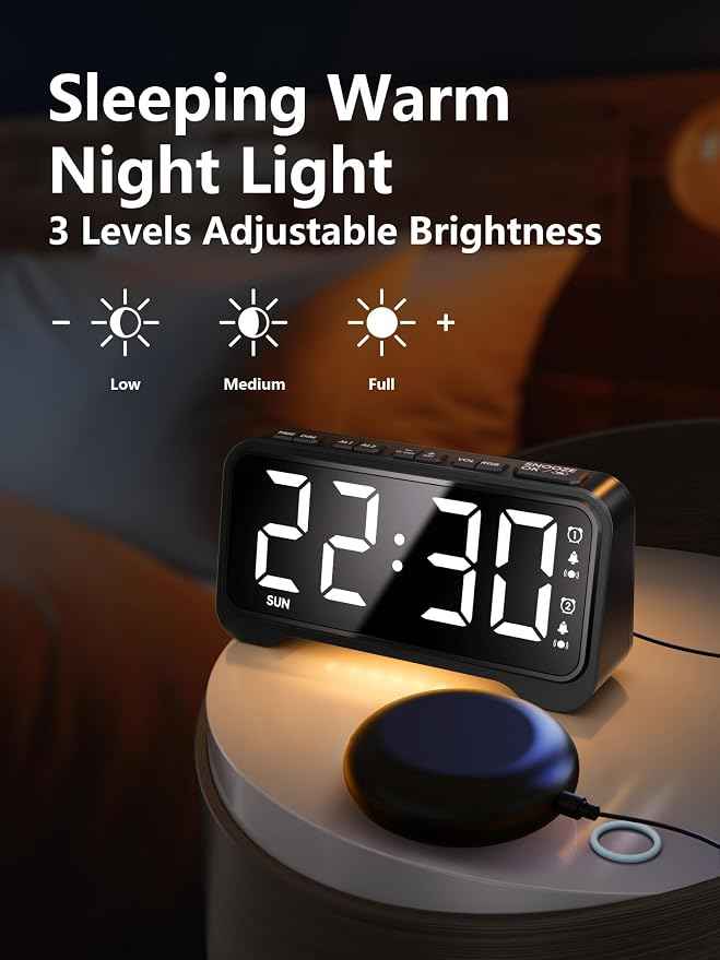 Vibrating Alarm Clock for Heavy Sleepers