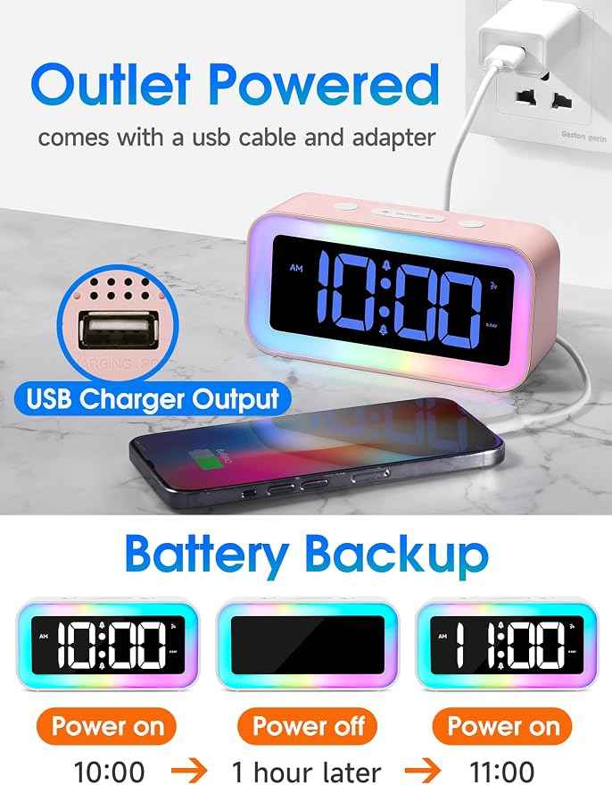 Cadmos Cute Pink Loud Alarm Clock
